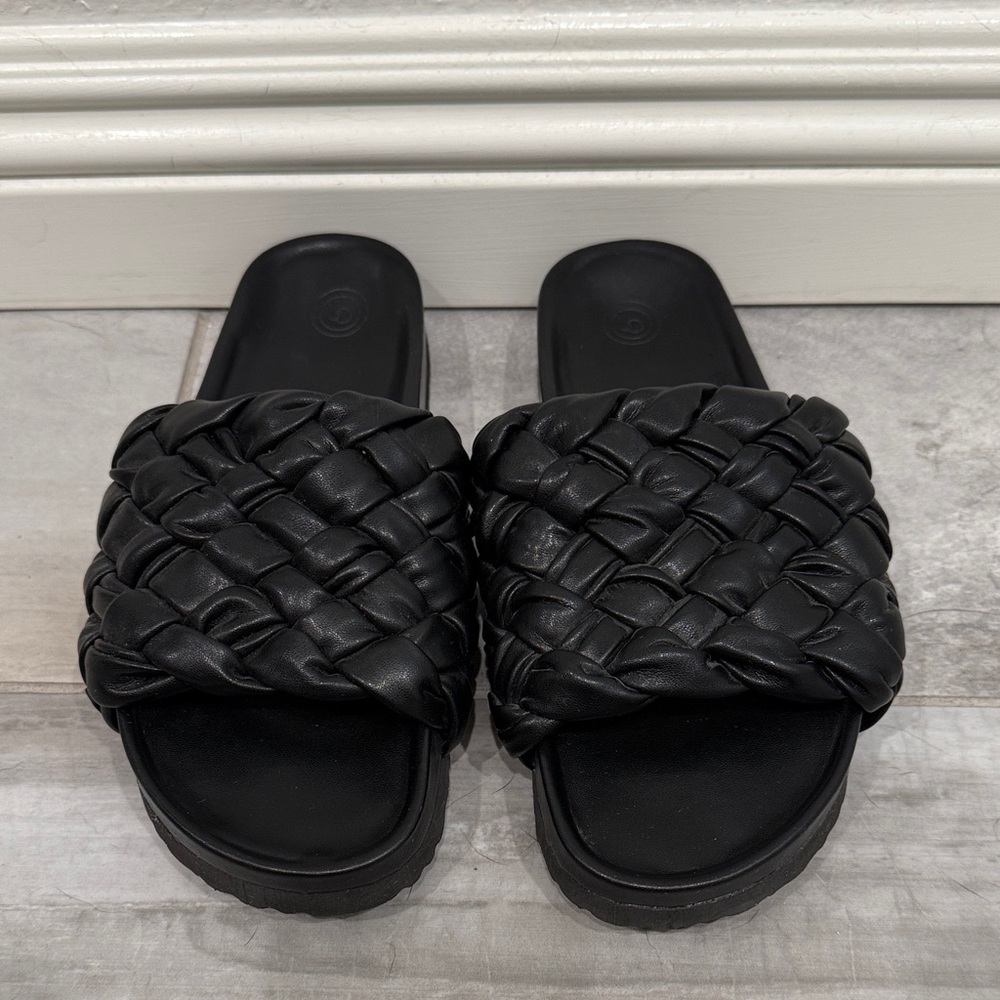Urban Outfitters Black Braided Sandals